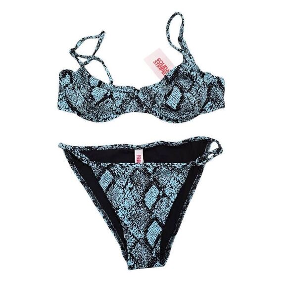 Solid & Striped The Lulu Swimwear Womens Medium Snake Jacquard Bottom Bikini Top - Picture 2 of 8